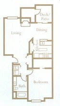 1 Bed 1 Bath A204 floor plan